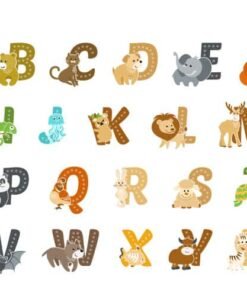 Sticker Mural Animaux et Alphabet