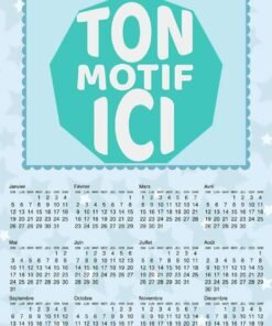 Calendrier 2020 Motif Beau Bleu personnaliser