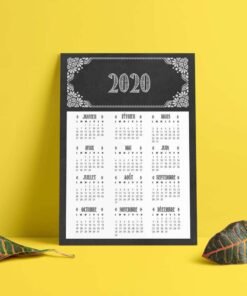 Calendrier Motif Tableu Noir 2020