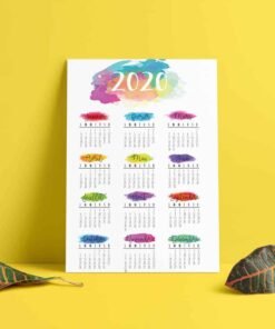 Calendrier Motif Aquarelle 2020