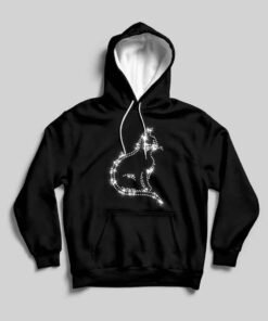 Sweat à capuche - Design Chat Strass - XL, Noir