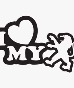 Autocollant Voiture I'Love Peugeot