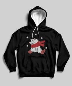 Sweat à capuche - design Ours d'hiver