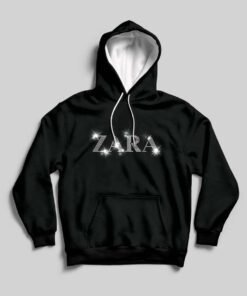 Sweat à capuche - Design Strass - S, Noir