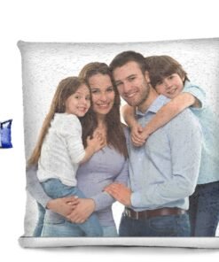 coussin magique imprimé - la famille - Bleu