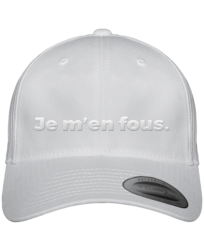 casquette-panneaux-flexfit-classique-blanc-je-m-en-fous-by-SUBLIMATION