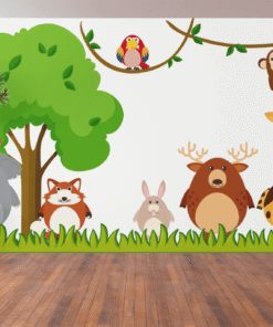 Stickers muraux enfants , Sticker Arbre avec Animaux