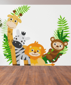 Stickers muraux enfants , Sticker Arbre avec Animaux Style 3