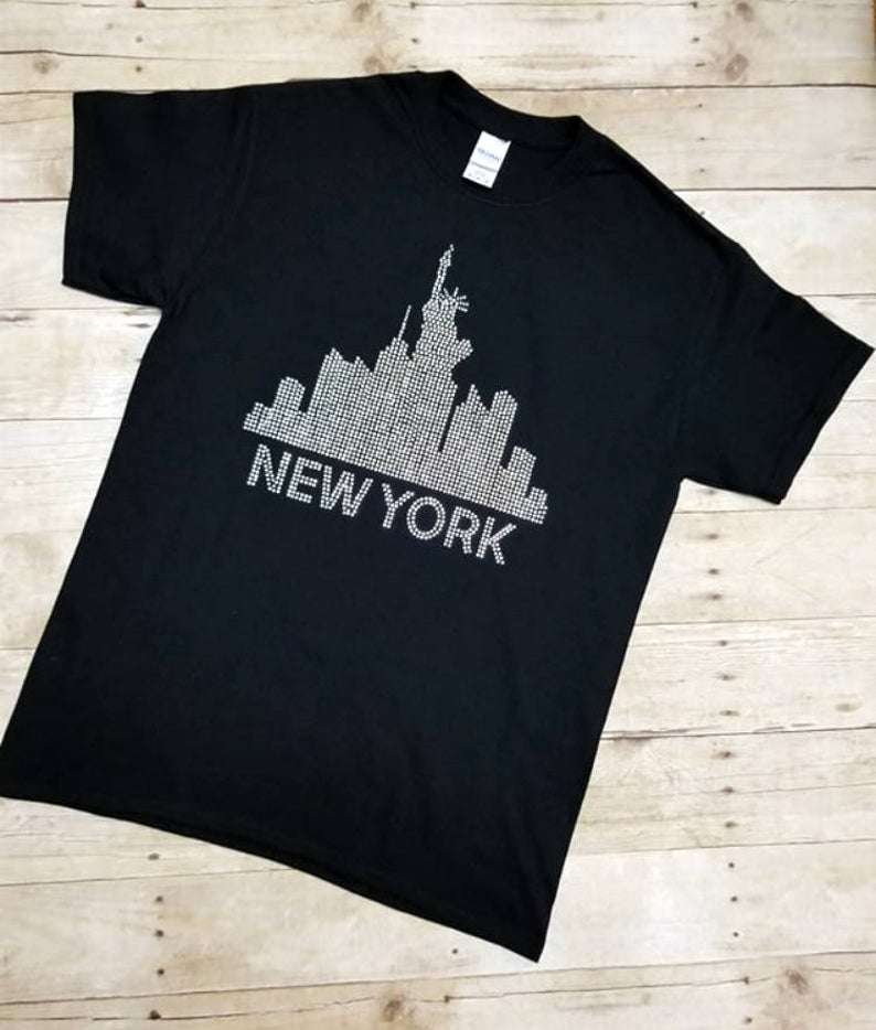 Tshirt Motif New York City en strass SUBLIMATION