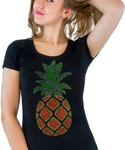 Tshirt Motif Ananas en strass