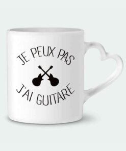 Mug Coeur Je peux pas j'ai guitare