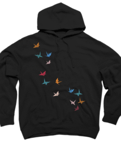 Sweat à capuche - Oiseaux de grues en papier volantes
