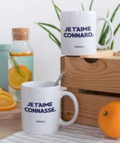Mug en Céramique Duo Je t'aime Connard Je t'aime Connasse