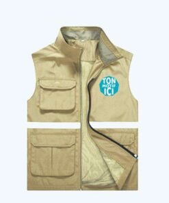 Gilet 3 poches beige Personnalisé