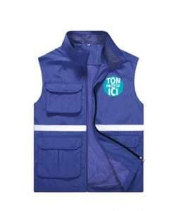 Gilet 3 poches bleu Marine Personnalisé