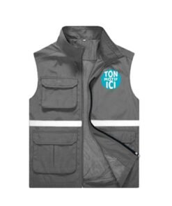 Gilet 3 poches Gris foncé Personnalisé