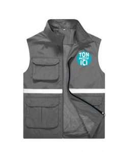 Gilet 3 poches Gris foncé Personnalisé