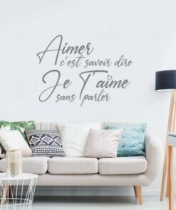 Sticker aimer c'est savoir dire je t'aime sans parler