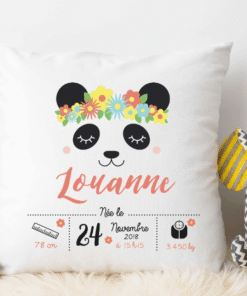 Coussin de naissance personnalisable Panda