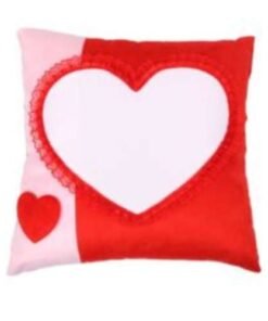 Coussin en velours Personnalisé rouge coeur