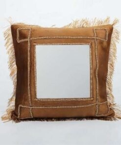 Coussin en velours Personnalisé carré marron