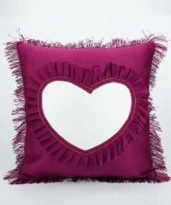 Coussin en velours Personnalisé carré rose coeur