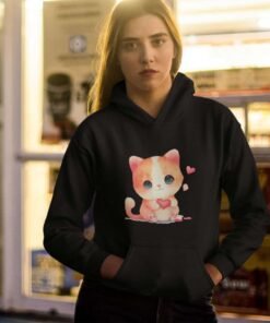 Sweat à capuche animaux mignons d'amour chat