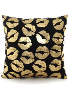 Coussin Noir doré Mon or est chic Style 9