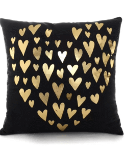 Coussin Noir doré Mon or est chic Style 1