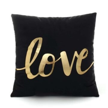 Coussin Noir doré Mon or est chic Style 7