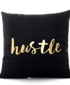 Coussin Noir doré Mon or est chic Style 4