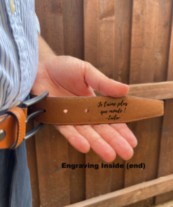 Ceinture en cuir pour homme avec texte personnalisé
