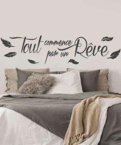 Autocollant tout commence par un rêve