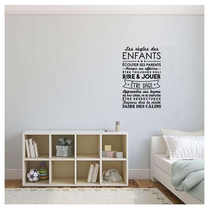 Autocollant Sticker mural RÈGLES DES ENFANTS