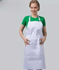 Tablier blanc avec Poche cuisine personnalisé