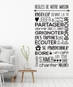 Autocollant Sticker mural règles de notre maison 2