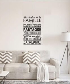 Autocollant Sticker mural RÈGLES DE LA FAMILLE