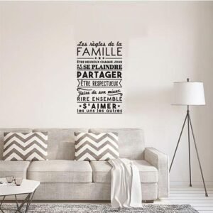 Autocollant Sticker mural RÈGLES DE LA FAMILLE
