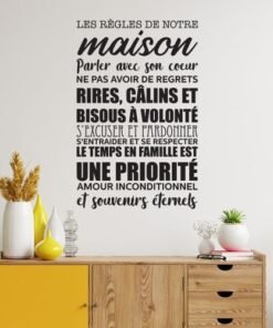 Autocollant Sticker mural Stickers les règles de notre maison