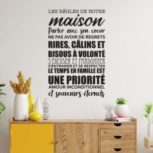 Autocollant Sticker mural Stickers les règles de notre maison