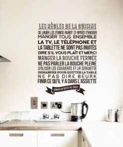 Autocollant Sticker mural Les règles de la cuisine