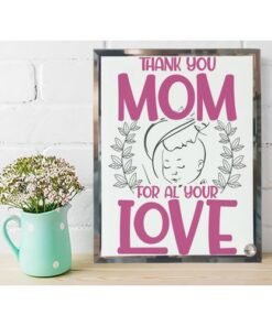Cadre photo en verre - thank you Mom
