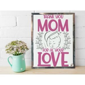 Cadre photo en verre - thank you Mom