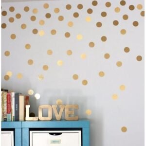 50 Autocollants cercle d'Or - 4 CM