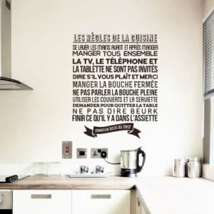 Autocollant Sticker mural Les règles de la cuisine