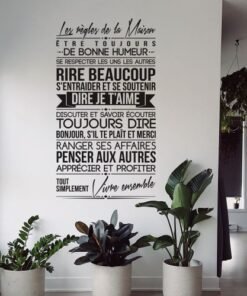 Autocollant Sticker mural RÈGLES DE LA MAISON 2