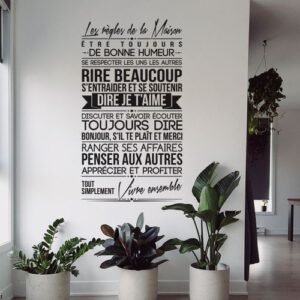 Autocollant Sticker mural RÈGLES DE LA MAISON 2