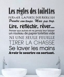 Autocollant Sticker mural - WC Les règles des toilettes