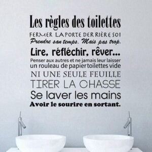 Autocollant Sticker mural - WC Les règles des toilettes
