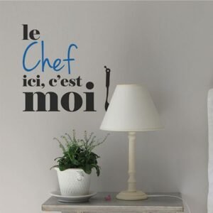 STICKERS LETTRAGE LE CHEF C'EST MOI